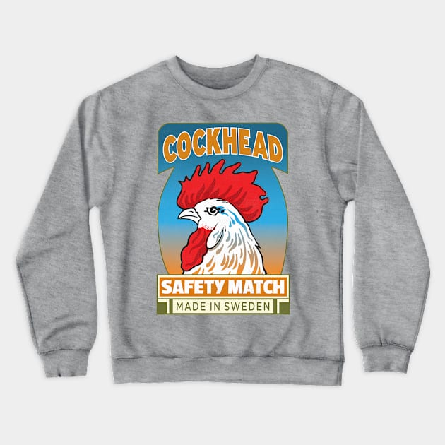 Cockhead Retro Matchbox Label #1 Crewneck Sweatshirt by Peadro